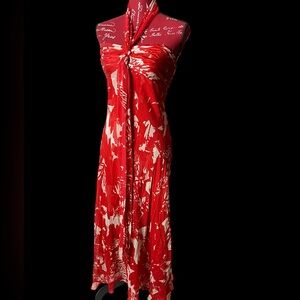 Donna Ricco Red and White abstract floral